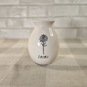 Stems Bud Vase White Ceramic ~ Rae Dunn Artisan Collection by Magenta 5"